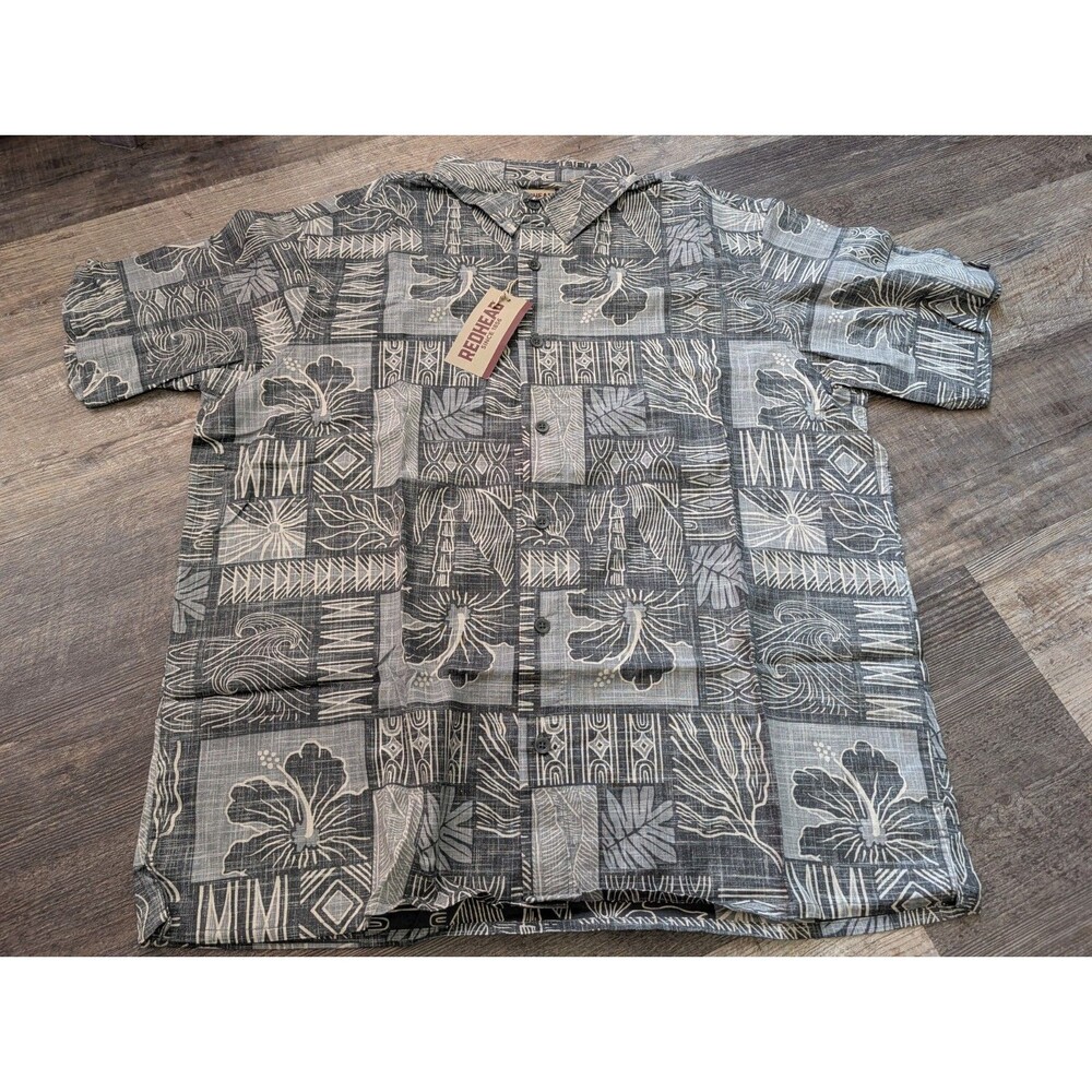 Men's XL Redhead Crosshatch Printed Short Sleeve Button Up Shirt NWT